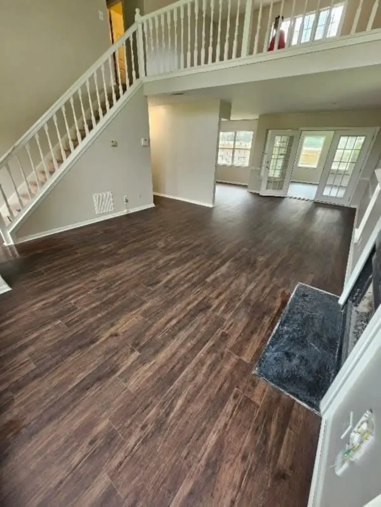 Living room with wood floor copy